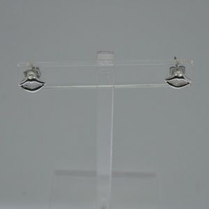 JULES SMITH Silver LIPS Kiss Kiss Stud Earrings